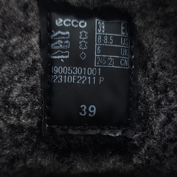 ECCO Modtray Women's Insulated Black Lace Up Ankle Boots Size 8-8.5 EU 39 - Picture 10 of 14